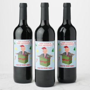 Étiquette Pour Bouteilles De Vin Le drôle de Humour de Noël Donald Trump