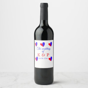 Étiquette Pour Bouteilles De Vin Le mariage d'ajouter le nom du couple date de la l