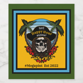 Étiquette Pour Bouteilles De Vin Le pirate tropical n'est pas une bonne heure en to