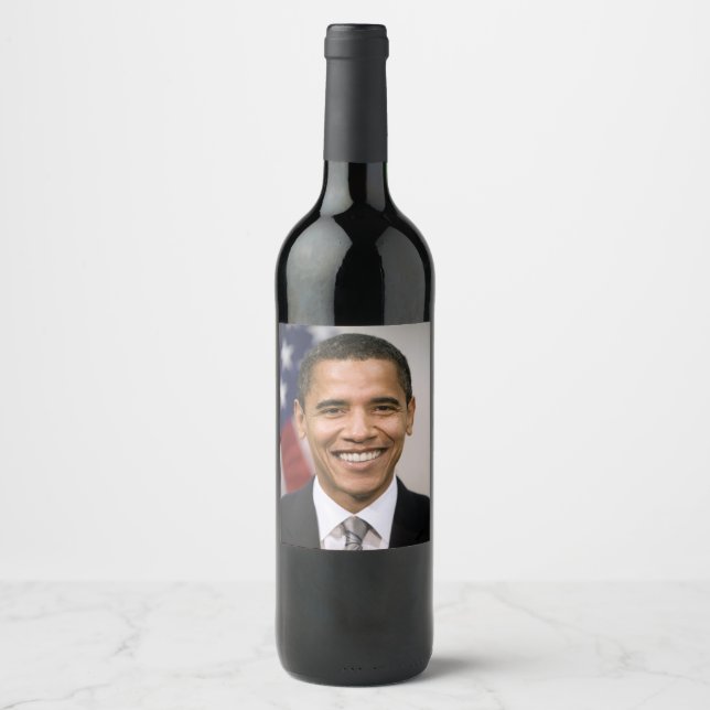 Étiquette Pour Bouteilles De Vin Le président américain élu Barack Obama (Devant)