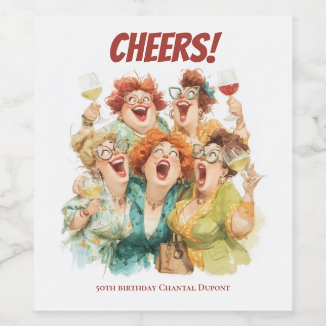 Étiquette Pour Bouteilles De Vin Le rire nocturne des dames (Étiquettes simples)