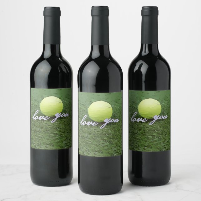 Étiquette Pour Bouteilles De Vin Le tennis t'aime le ballon de tennis (Bouteilles)