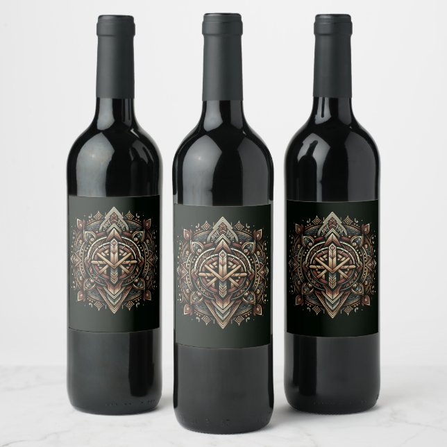 Étiquette Pour Bouteilles De Vin Légendes nordiques enchantées : bouclier viking (Bouteilles)