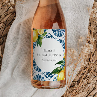 Étiquette Pour Bouteilles De Vin Lemon Citrus Positano Enterrement de Vie de Jeune 