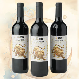 Étiquette Pour Bouteilles De Vin Leo Astrologie Papa Vin Étiquette