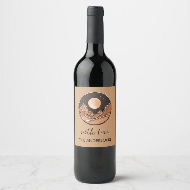 Étiquette Pour Bouteilles De Vin Les aventures de Boho Moon à la découverte du dése (Devant)