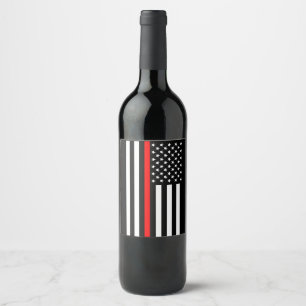 Étiquette Pour Bouteilles De Vin Les Etats-Unis marquent la ligne rouge mince
