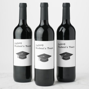 Étiquette Pour Bouteilles De Vin Les larmes d'un étudiant en perte de vitesse