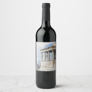 Étiquette Pour Bouteilles De Vin Les ruines des sites antiques aquarelles à Athènes