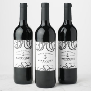 Étiquette Pour Bouteilles De Vin Les tentacules de l'amour Thème de pieuvre