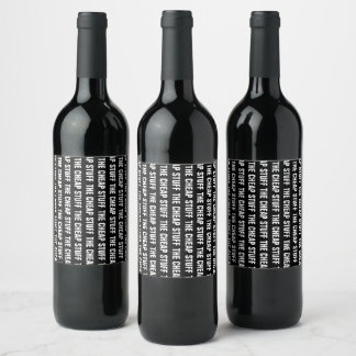 Étiquette Pour Bouteilles De Vin Les trucs bon marché noir et blanc