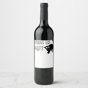 Étiquette Pour Bouteilles De Vin Lesbiennes Mangent Ce LGBT drôle Chat Noir