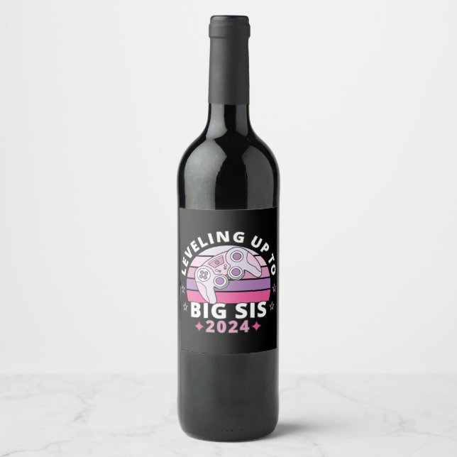 Étiquette Pour Bouteilles De Vin Leveling To Big Sister 2024 Girls (Devant)
