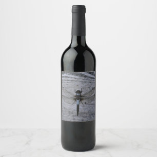 Étiquette Pour Bouteilles De Vin Libellule bleue