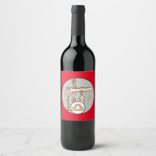 Étiquette Pour Bouteilles De Vin Libra Mucha Art Nouveau
