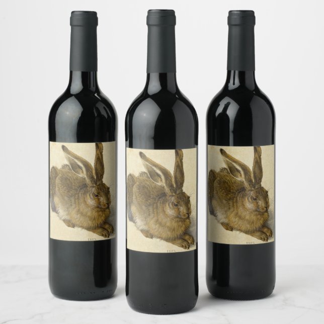 Étiquette Pour Bouteilles De Vin Lièvre, 1502 par Albrecht Durer (Bouteilles)