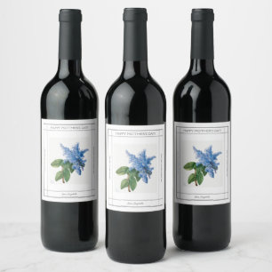 Étiquette Pour Bouteilles De Vin Lilac Vintage Bonne fête des mères Étiquette de vi