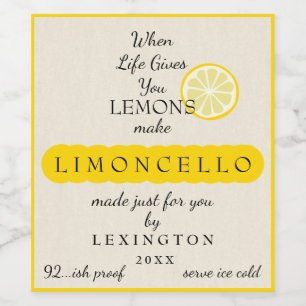 Étiquette Pour Bouteilles De Vin Limoncello Maison Quand La Vie Vous Donne Des Citr
