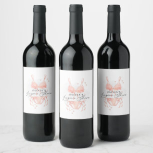 Étiquette Pour Bouteilles De Vin Lingerie Moderne Rose Pêche pour Enterrement de Vi