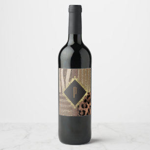 Étiquette Pour Bouteilles De Vin Lioness Safari Chic Jungle Glam Moderne Étincelle