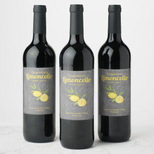 Étiquette Pour Bouteilles De Vin Liqueur de citron Limoncello personnalisé  