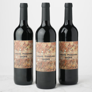 Étiquette Pour Bouteilles De Vin Lisbonne Orange Brown Abstrait