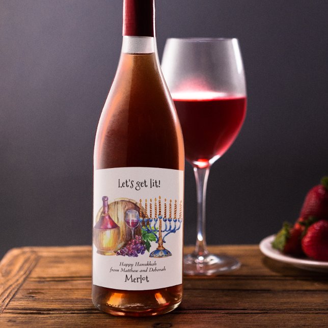 Étiquette Pour Bouteilles De Vin Lit Hanoukka Drôle Vin Cadeau (Créateur téléchargé)