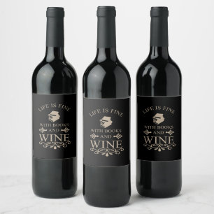 Étiquette Pour Bouteilles De Vin Livres drôles et citation sur le vin