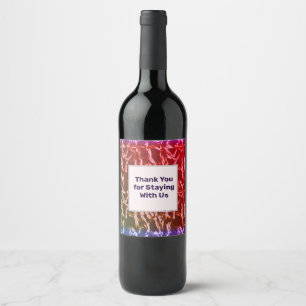 Étiquette Pour Bouteilles De Vin Location de Merci Rose Metallic Invité