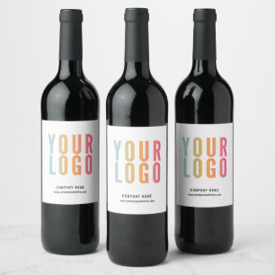 Étiquette Pour Bouteilles De Vin Logo Commercial Blanc Promotionnel