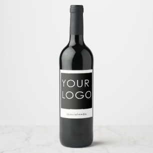 Étiquette Pour Bouteilles De Vin Logo de l'entreprise moderne Réseaux sociaux Simpl