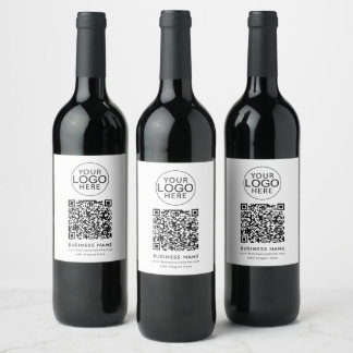 Étiquette Pour Bouteilles De Vin Logo d'entreprise et code QR personnalisé