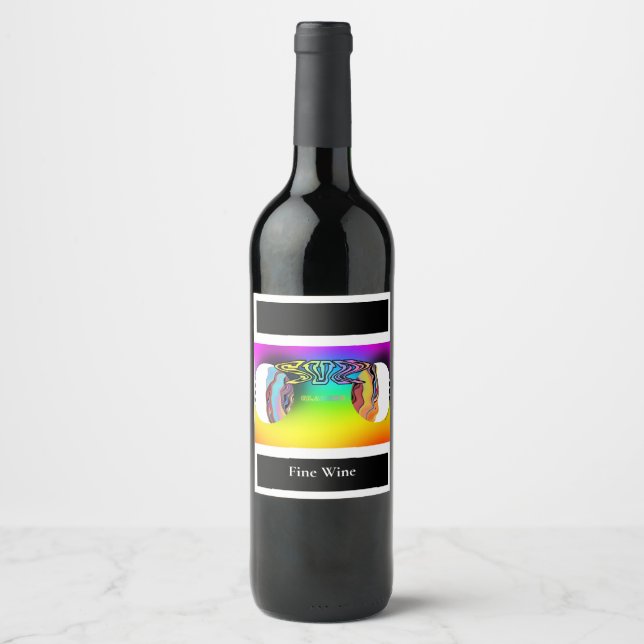 Étiquette Pour Bouteilles De Vin Logo des LUNETTES SOLEIL (Devant)