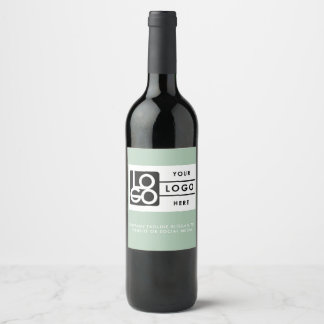 Étiquette Pour Bouteilles De Vin Logo Entreprise Société Minimaliste Vert