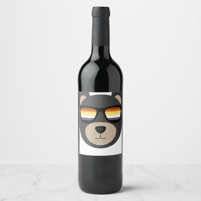 Étiquette Pour Bouteilles De Vin logo Lunettes de soleil Gay Bear  (Devant)