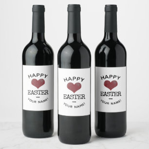 Étiquette Pour Bouteilles De Vin Logo personnalisé et texte Joyeuses Pâques Moderne