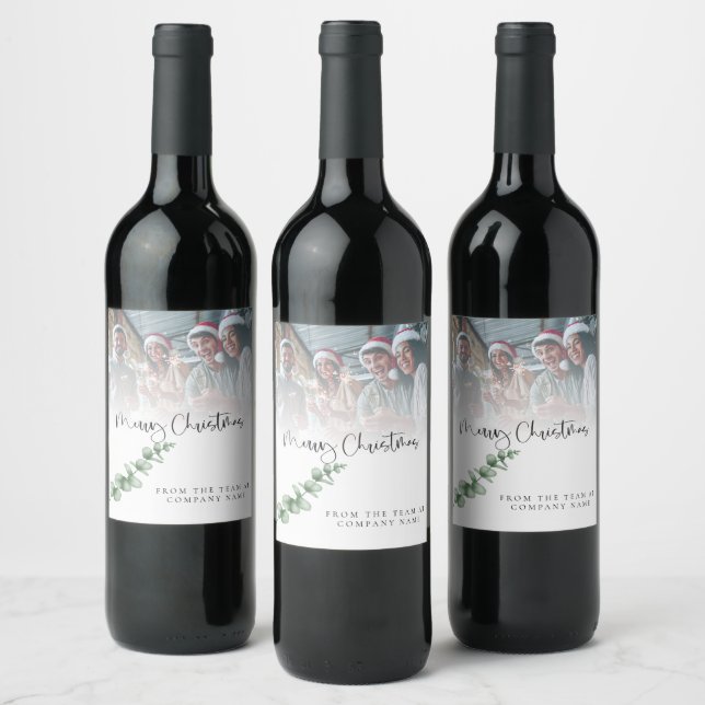 Étiquette Pour Bouteilles De Vin Logo Photo personnalisée Compagnie Foliing Joyeux  (Bouteilles)