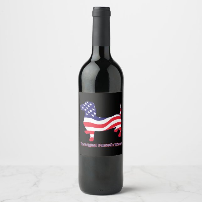 Étiquette Pour Bouteilles De Vin L'original Patriotic Weiner (Devant)