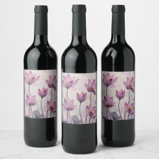 Étiquette Pour Bouteilles De Vin Lotus – Oil Painting