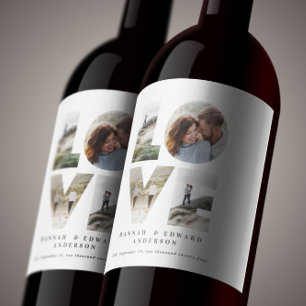 Étiquette Pour Bouteilles De Vin Love 4 photo simple moderne cadeau personnalisé