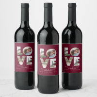 Love 4 photo simple moderne personnalisé bordeaux