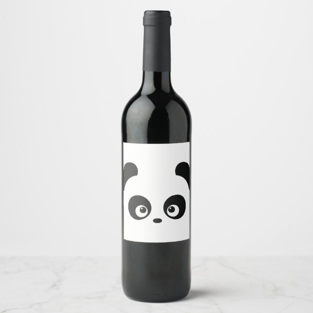 Étiquette Pour Bouteilles De Vin Love Panda® (Devant)