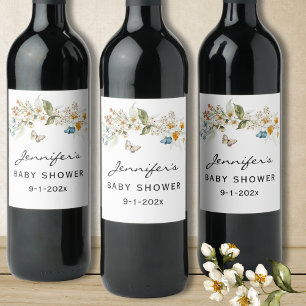 Étiquette Pour Bouteilles De Vin Lovely Baby shower Still Life Florals