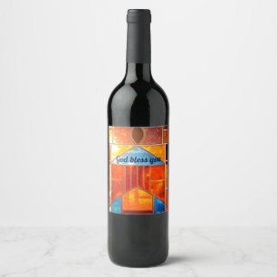 Étiquette Pour Bouteilles De Vin Lumière magique qui s'écoule des fenêtres de l'