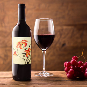 Étiquette Pour Bouteilles De Vin Lys de tigre - rouge