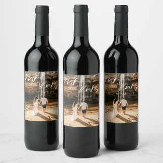 Étiquette Pour Bouteilles De Vin M. et Mme Boho Minimaliste Mariage moderne