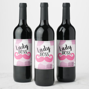 Étiquette Pour Bouteilles De Vin Madame Boss/moustache rose