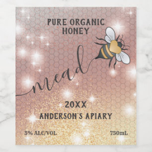 Étiquette Pour Bouteilles De Vin Made d'abeilles moelleuses modernes