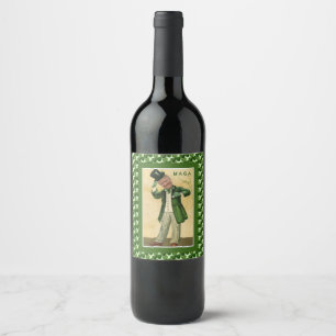 ÉTIQUETTE POUR BOUTEILLES DE VIN MAGA DONALD TRUMP ST. LE JOUR DE PATRICK IRLANDAIS