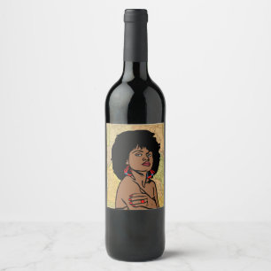 Étiquette Pour Bouteilles De Vin Magnifique Africaine noire femme Afrique Carte de 